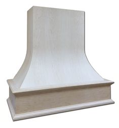 a white wooden stove hood on a white background