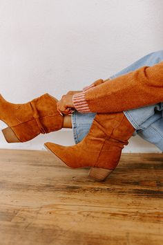 - These boots run more true to size - Heel Height: 2 1/4 inches - Boot Height: 10 inches - Calf Width: 14 inches September Fashion, Suede Cowboy Boots, Concert Fashion, Fall Boots, Sweater Jumpsuit, Essential Dress, Teacher Style, Cowboy Boot, Curve Dresses