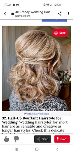 Groom Hair Styles, Half Up Curls, Up Hairdos, Wedding Hair Half, Medium Hair Styles For Women, Guest Hair