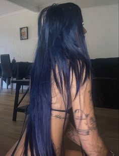 Long Blue Hair, Hair Stylies, Dye My Hair, Hair Dye Colors, Hair Inspiration Color