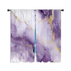 purple and gold marble curtains hanging on the wall