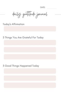 the daily affirmation form is shown in pink and white, with text on it