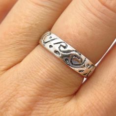 925 Sterling Silver Ornate Wave Design Band Ring Size 8 1/4Weight: 3.6gWELCOME TO PAWN SHOPWe are an actual pawn shop and have been in business for over 25 years.Since 1990, our establishment has been serving a variety of clients by providing them with short term cash solutions and options of liquidity regarding their treasured heirlooms.Acknowledging that today′s customers are very sophisticated and are looking for a variety of investments, our acquisitions are hand-picked for our special clien Sterling Silver Stamped Rings For Collectors, Engraved Toe Ring Stamped 925 For Anniversary, Silver Etched Stackable Rings For Anniversary, Lucite Bracelets, Rose Quartz Stone, Pawn Shop, Wave Design, Pink Quartz, Quartz Stone