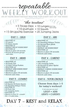 the printable workout plan for women to do at home and work out, with text overlay that reads day 7 rest and relax