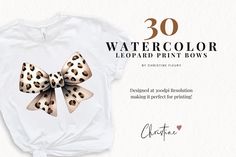 Watercolor Leopard Print Bows Clipart