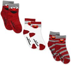 Sesame Street Elmo Boy's Girl's Multi Pack Crew Socks with Grippers (Baby/Toddler) These awesome Sesame Street gripper socks come in baby sock size 12-24 months, as well as toddler sock sizes 2T-3T and 4T-5T. #sesamestreet #baby #toddler #crewsocks #toddlersocks #sesamestreetsocks #elmo #elmoclothing #sesamestreetclothing #elmofan #amazon #shopamazon #amazonprime #yankeetoybox Baby Elmo, Sesame Street Elmo, Athletic Socks, Baby Socks