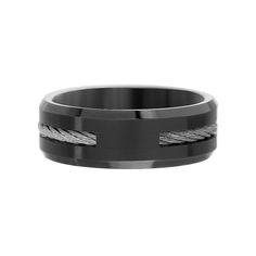 Make a bold statement when you add this cool new black-ion-plated stainless steel ring to your daily look. Click on this JEWELRY & WATCHES GUIDE to learn about fit, styles, materials and more! Make a bold statement when you add this cool new black-ion-plated stainless steel ring to your daily look. Click on this JEWELRY & WATCHES GUIDE to learn about fit, styles, materials and more! FEATURES Width: 8 mm Nickel free Metal: stainless steel Plating: ion plated Finish: matte Packaging: boxed Size: 1 Durable Black Stainless Steel Jewelry, Black Titanium Round Jewelry, Modern Stainless Steel Jewelry With Black Band, Modern Black Tungsten Carbide Jewelry, Modern Black Titanium Jewelry, Twisted Wire, Stainless Steel Ring, Stainless Steel Rings, Steel Ring