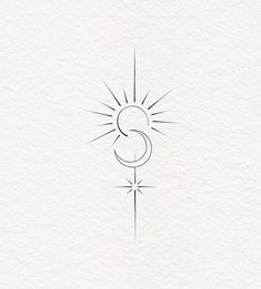 the number three is drawn in black ink on white paper with a sun behind it