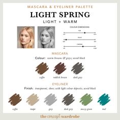 Spring Eyeliner, Nice Lipstick, Cold Skin Tone, Eyeliner Palette, Light Spring Palette, Lipstick Colours, Light Spring Color Palette