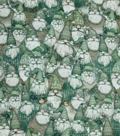 an image of many gnomes in green and white