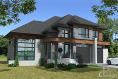 this is an artist's rendering of a two - story house