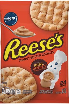 reese's peanut butter cookies are shown in this advertisement for the company, which is selling