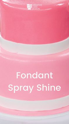 the container is pink with white trim on it and says, fondant spray shine