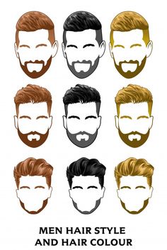 men's hairs and hair color chart with different types of beards on them