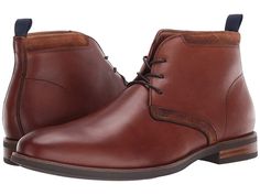 Florsheim Uptown Plain Toe Chukka Boot - Men's Boots : Cognac Leather/Suede : The mix of leather and suede uppers make this Florsheim Uptown Plain Toe Chukka Boot a refined choice. Genuine leather upper with suede overlays. Lace-up closure for a secure fit. Rear pull tab. Breathable textile linings with microfiber sock cover. Fully cushioned, removable footbed with OrthoLite high rebound foam. Integrated rubber flange cushioning in the forefoot of the sole for support in every step. Durable rubb Expensive Shoes, Chukka Boots Men, Boot Shoes, Chukka Boot, Gym Shoes, Men's Boots, Buy Shoes, Shoe Store, Toddler Shoes