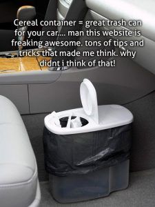 an image of a trash can in the back seat of a car with text reading, energy east pipeline