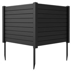 an image of a black headboard with slats on the top and bottom sides