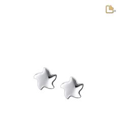 Wear your Love™ with LoveUrns Treasure Angelic Star Earrings. Composed of Sterling Silver with Rhodium plating, these earrings display beautiful stars, symbolizing your loved one's journey to the heavens. It is a classic piece of jewelry and is the perfect tribute for your loved one. Dimensions 0.43 H mm These earrings do not hold ashes. Sterling Silver Star-shaped Hoop Earrings, White Star-shaped Nickel-free Earrings, Sterling Silver Star-shaped Diamond Earrings, Sterling Silver Star-shaped Single Earring, Blue Star-shaped Sterling Silver Earrings, Cremation Jewelry, Earring Display, Sterling Silver Studs, Silver Stars