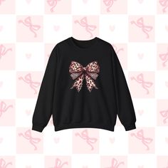 XOXO Pink Leopard print Kiss Sweatshirt 2000's Cheetah print unisex sweater .: 50% cotton, 50% polyester .: Medium-heavy fabric (8.0 oz/yd² (271.25 g/m .: Loose fit .: Runs true to size Thank you for stopping by! Please reach out if you have any questions! Y2k Leopard Print, Coquette Y2k, Leopard Print Sweater, Unisex Sweater, Pink Leopard Print, Print Sweater, Lace Bows, Pink Leopard, Printed Sweater