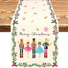 a christmas card with an image of nutcrackers and princesses on it