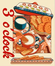 an image of a poster with food on it