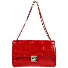 Versace Purses, Versace Bag, Red Leather Purse, Designer Shoulder Bag, Red Leather Handbags, Versace Couture, Versace Bags, Designer Shoulder Bags, Gianni Versace