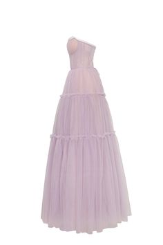 Lavender tulle maxi dress with ruffled skirt, Garden of Eden ➤➤ Milla Dresses - USA, Worldwide delivery Tulle Maxi Dress, Tulle Maxi Skirt, Dress Weights, Hourglass Silhouette, Contemporary Dresses, Silver Belt, Corset Back, Ruffled Skirt, Usa Dresses