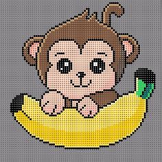 a monkey sitting on top of a banana