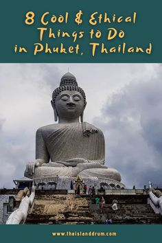 buddha statue with text that reads 8 cool things to see and do in phuket, thailand when the pandemic is over