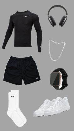 Gym Fit Outfit, Cool Gym Outfits, Gym Outfit Nike, Outfits Para Gym, Gym Fits Men, Casual Athletic Outfits, Gym Outfit Inspo, Sporty Outfits Men, Guys Fashion Casual