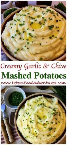 creamy garlic and chive mashed potatoes