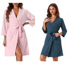 cheibear Women's Soft Quick-Drying Waffle Robe is highly absorbent and breathable for a comfortable touch after bathing. Using textured concave and convex lattice technology, the waffle is non-slip and easy to use, while adding beauty and fashion. After spa or bathing, put on cheibear's waffle robe to let your body enjoy a quick-drying experience, and enjoy five-star hotel-level comfort every morning and night. Comes with a belt and strap design on both sides, so you don't have to worry about lo One Piece Clothing, Women's Robe, One Piece Pajamas, Knit Wrap, Star Hotel, Waffle Weave, Beauty And Fashion, Hem Style, Strap Design