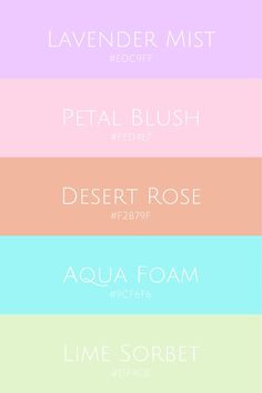 four different font styles in pastel colors