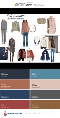 Soft Autumn Capsule Wardrobe, Soft Autumn Outfits, Soft Autumn Makeup, Wardrobe Color Guide, Hourglass Outfits, Rosewood Color