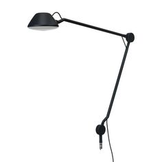 a black lamp on a white background