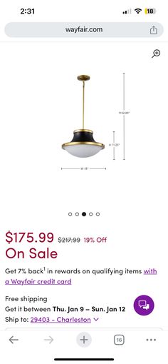 an advertise for the lighting fixture on sale