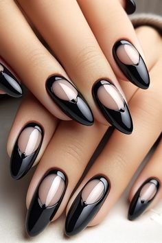 2024's Top Black Nail Trends: From Matte to Glitter and Beyond Classy Simple Nails, Winter Wedding Nails, Black French Tip Nails, Pink Wedding Nails, Black French Tip, Cute Pink Nails, Black French Tips, Sky Nails, Graduation Nails