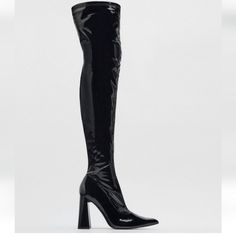 "Step Up Your Style Game With These Stunning Zara Over-The-Knee High Heel Boots In Size 38! Elevate Any Outfit Effortlessly With Their Sleek Design And Comfortable Fit. Perfect For Making A Statement Wherever You Go. Don't Miss Out On This Fabulous Sale!" Party Heeled Boots With Block Heel And Fitted Design, Evening Heeled Boots With Fitted Block Heel, Fitted Heeled Boots With Block Heel For Evening, Evening Fitted Heeled Boots With Block Heel, Fitted Evening Heeled Boots With Block Heel, Sleek Boots For Spring Party, Sleek Party Boots For Spring, Sleek Spring Party Boots, Knee-high Padded Heel Party Heels