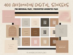 there are many different types of digital stickers on this page, including one for each individual