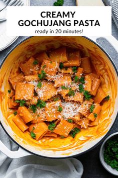 creamy gochujung pasta is ready in 20 minutes