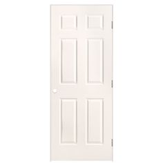 Add a defining element to any space with the familiar design and timeless appeal of the Masonite 6-panel interior door slab. Molded panel engineering delivers on-trend designs that resist warping, shrinking and cracking. Masonite 32-in x 80-in White Solid Core 6-panel Left Hand Textured Prefinished Molded Composite Flat Jamb Single Prehung Interior Door | 1316904 6 Panel Interior Door, Solid Core Interior Doors, Craftsman Door, Prehung Interior Doors, Victorian Door, Panel Interior Doors, Contemporary Doors, Satin Nickel Hardware, Rustic Doors