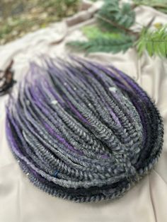 Item Details:  Handmade item    Material:  Kanekalon     Amethyst mist set ✨ Combo of purple, grey and lilac colors  textures crochet dreads and techno (two colors) braids You will not find such unique dreadlocks anywhere else!   ready to ship!     Full set for full braiding!  50 double ended dreads and dready waves  Color : grey, black, purple, lilac  Decorated with beads, pendants   There may be some color discrepancies which is due to the different monitor settings.  These are textured hook dreadlocks and techno braids. They are made from high quality synthetic fibre, they are smoth and soft There are 50 double ended dreads and techno braids on these pictures  Size appro 50-55 cm (20-22 inches) in lenght  Thickness 0,7 - 1 cm  Not exactly what you are looking for? More of synthetic drea Dready Waves, Grey Dreadlocks, Colors Braids, Synthetic Braids, Purple Braids, Double Ended Dreads, Crochet Dreads, Lilac Grey, Synthetic Dreads