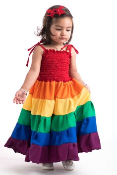 Designed for your little girl,smocked dress very comfortable,light in weight. Rainbow colored casual wear. It is perfect for daily use and special occasions. Made by premium crepe fabric.Your child will definitely get a large numbers of complements for it. 1-2 years - chest : 20-22 2-3 years- chest: 22-23 3-4 years-chest : 23-24 4-5 years -Chest : 24-25 5-6 years- Chest -25-26 Kids Girls Dress, Summer Princess, Girls Smocked Dresses, Dress For Kids, Girls Smock, Princess Kids, Large Numbers, Pride Rainbow, Coral Red