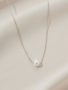 Olive & Piper Drew Freshwater Pearl Pendant Elegant Pearl Necklace With Silver Chain, Elegant White Pearl Necklace With Silver Chain, Classic Sterling Silver Pearl Necklace With Adjustable Chain, Classic White Gold Pearl Necklace With Adjustable Chain, Minimalist Round Pendant Pearl Necklace, Everyday White Gold Pearl Necklace, Elegant Everyday Pearl Pendant Necklace, Elegant Silver Pearl Necklace For Everyday, Elegant Everyday Silver Pearl Necklace