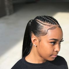 Long Low Ponytail Hairstyles, Ponytail Hairstyles For Black Women Braid, Sleek Ponytail Hairstyles For Black Hair, Unique Ponytail Hairstyles, Short Ponytail Hairstyles Black Women, Packing Gel Hairstyle, Cute Ponytails For Black Women, High Ponytail Cornrows, Ponytails For Black Women