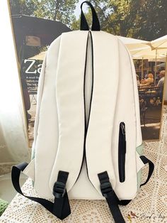 BirdinBag - Waterproof Laptop Backpack with Pendant, Spacious Carry On for Travel & work- College Shoulder Bag Large Capacity White Laptop Bag For School, White Large Capacity Backpack For Outdoor, White Rectangular Laptop Bag For School, White Waterproof Backpack For Travel, Waterproof White Backpack For Travel, White Waterproof Travel Backpack, White Nylon Shoulder Bag For Students, White Waterproof Bag For Daily Use, Waterproof White Bag For Daily Use