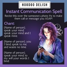 Need someone to call you but short of time and spell ingredients? Try this chant! Focus hard on their photo and recite this chant to get them to call! Call Me Spell Hoodoo, Shut Up Spell Hoodoo, Tell The Truth Spell Hoodoo, Candle Wax Reading Hoodoo, Candle Reading Hoodoo, Hoodoo Magic, Wicca Recipes, Money Spells That Work, Hoodoo Spells