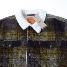 Levi’s Classic Jacket Plaid Corduroy Shell Faux Sherpa Lining, 50% Repreve Recycled Materials Snap Closure Front Rear Snap Adjustment Tabs Snap Closure Chest Pockets Levi’s Red Tab Badge On Chest Brand New With Tags Pricing Is Fair And Quite Firm . Please Let Us Know If You Have Any Questions. Levi's Cotton Outerwear With Corduroy Collar, Grey Jean Jacket, Denim Sherpa Jacket, Sherpa Denim Jacket, Puffer Jacket Men, Sherpa Lined Denim Jacket, Concept Clothing, Vintage Levis Jeans, Levis Jacket