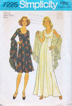 an image of two women in dresses on the cover of a sewing pattern