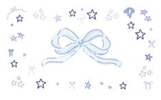 a drawing of a bow with stars around it